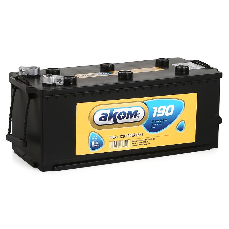 Аккумулятор Аком 6СТ-190.4 пп 190 Ач 1200 А 513х223х215 конус [D5(Тип B)] 4607034730178