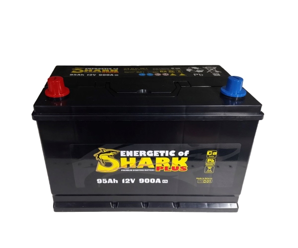 Аккумулятор, ENERGETIC SHARK PLUS, 95 Ah, азия, прямая полярность